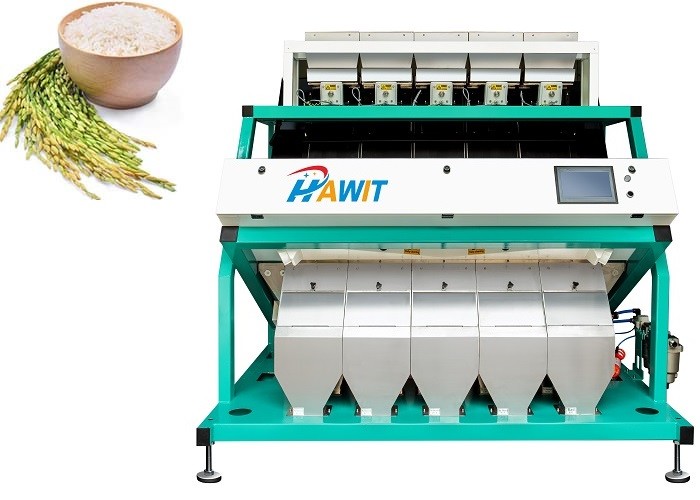 Máquina cocida a medias del clasificador del color del arroz del grano